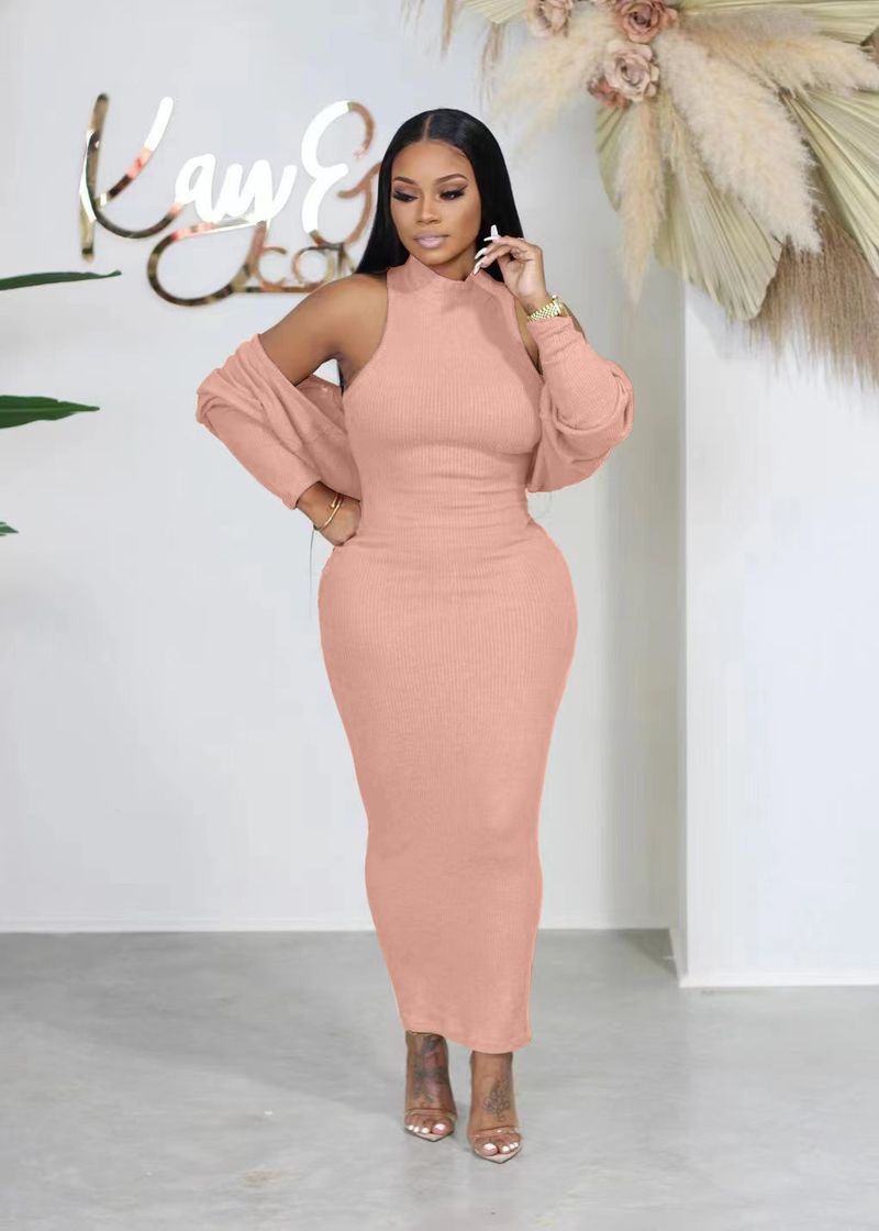 Women's vest dress + small coat slimming inside with outside wear style_voghion.com