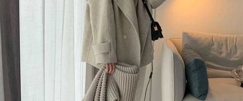 Dames trenchcoat van wolmix, oversized, dubbelrijs, Audrey Hepburn-stijl, jas voor de herfst en winter, warm, verdikt, casual, elegant, petite, vriendelijk_voghion.com