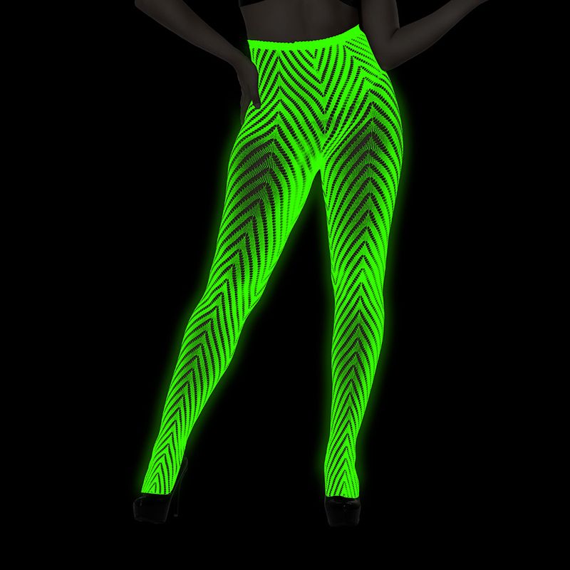 Calze con base luminosa, collant fluorescenti europei e americani, calze a rete luminose notturne, calzini in jacquard con pizzo e tatuaggio sexy con luce verde_voghion.com
