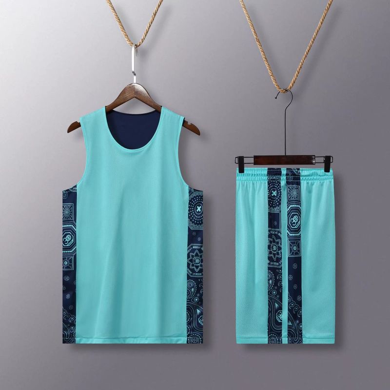 Costum de baschet cu două fețe, îmbrăcăminte sport lejeră pentru bărbați, uniformă personalizată pentru studenți, vestă imprimată,_voghion.com