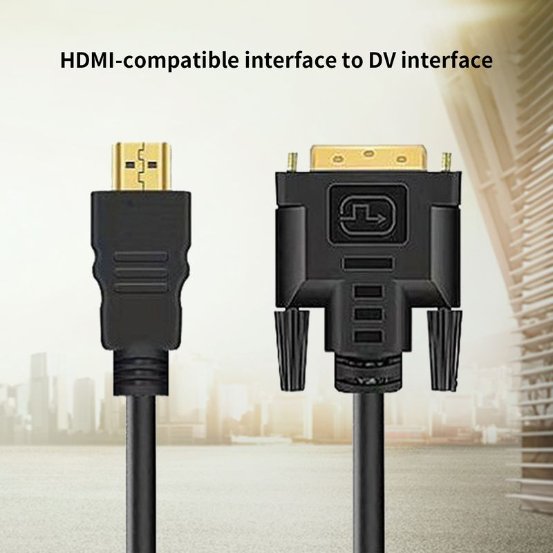 Câble de 1,5 m Plug and Play haute clarté noir compatible HDMI vers DVI mâle convertisseur pour ordinateur portable_voghion.com