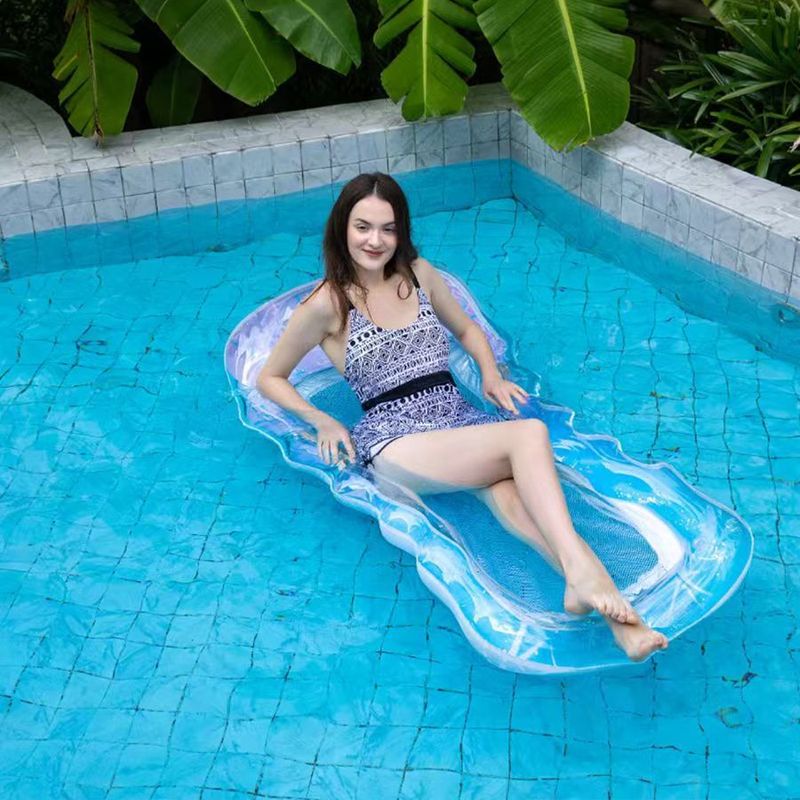 Adult Water Single Leisure Bed, Hammock, Lounge Chair With Mesh, Inflatable Floating Raft, Beach Swimming Equipment_voghion.com