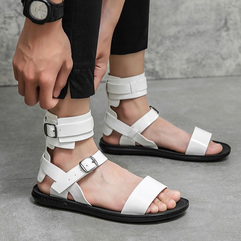 Unschlagbare Qualität 2024 Sommer Stinky Roman Ledersandalen Bequeme und modische tägliche britische Strandschuhe für Männer_voghion.com