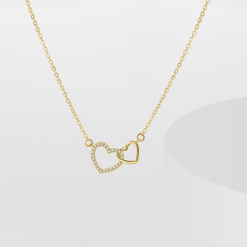 Damen Bijouen Koffer ageleet Zirkon Léift Duebelrank Halskette Schléissebeenkette Pendant Liicht Luxus All Match Nischedesign Schléissebeenkette_voghion.com