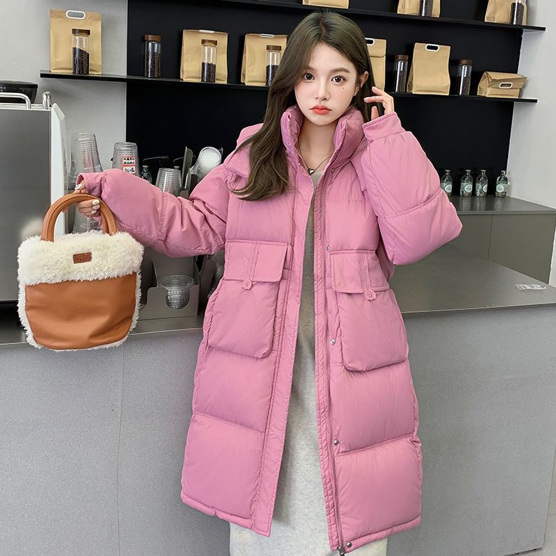 Nuovo piumino 2025 a Dongdaemun, versione coreana, ampio e lungo, lunghezza al ginocchio, giacca da pane, giacca di cotone per donna_voghion.com