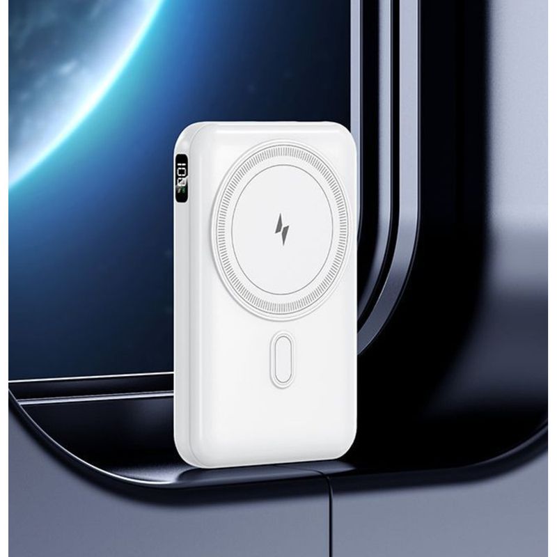 Wirele Magnetic Power Bank 20000mAh Fat Charging Große Kapazität Eingebautes Kabel Kompatibel mit iPhone und Huawei_voghion.com