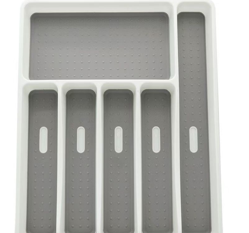 Drawer Cutlery Divider Tray Plastic Knife Fork Chopsticks Spoon Storage Integrated Organizer Box_voghion.com