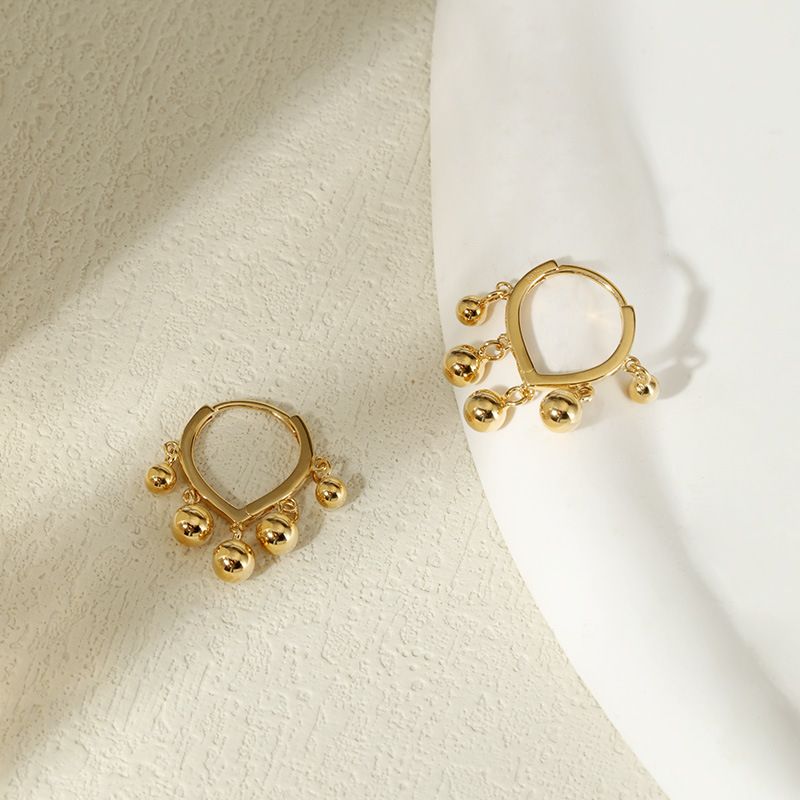 Fülbevalók Sterling ezüst golyós bojt medál fülbevalók Niche Minimalista Sokoldalú Retro ékszerek Női High-end Sense_voghion.com