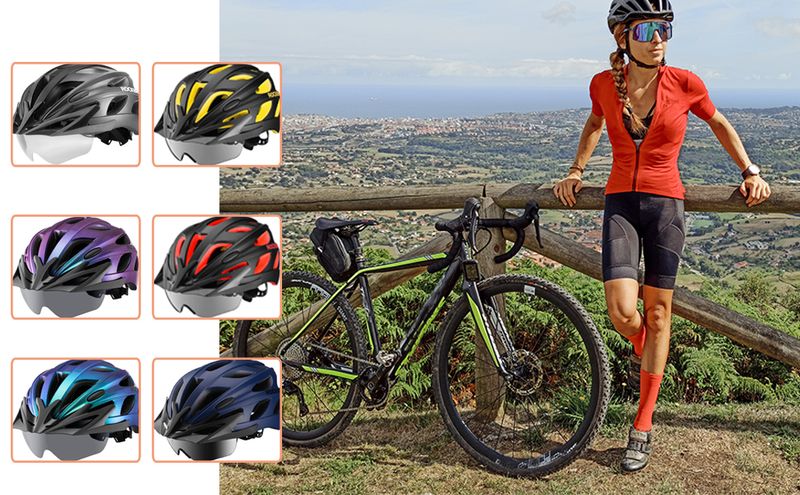 ROCKBROS Fahrradhelm, ein Schutzhelm für Jugendliche und Erwachsene, mit Visier_voghion.com