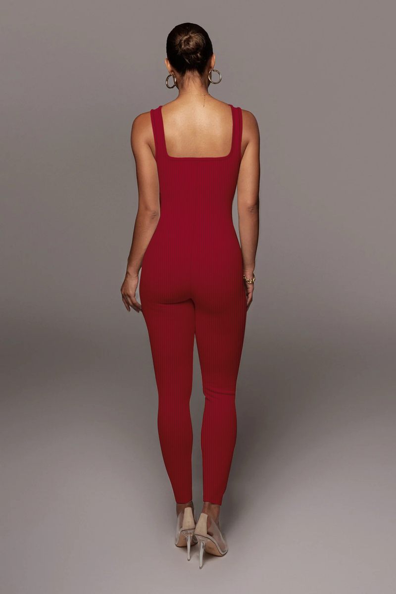 Damen Effenfaarweg Äermellose Vest Romper Fuedem Quadrateschen Ausschnëtt Récklos Hüftlift Slim-Fit Romper_voghion.com