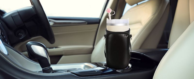Custodia per bottiglia d'acqua portatile fresca e semplice in stile estivo, borsa per cellulare, tazza anticaduta e antiscottatura di grande capacità_voghion.com