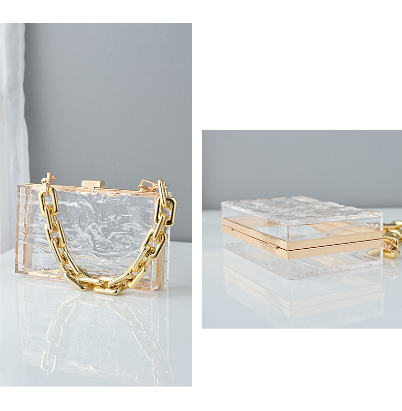 Nuova borsa in acrilico trasparente con crepe di ghiaccio, popolare borsa da pranzo europea e americana, alla moda, versatile, da donna_voghion.com