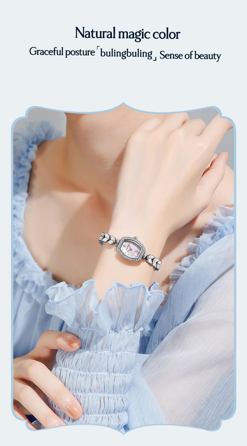 Elegante orologio da donna ispirato alle sirene con dettagli interamente in diamanti, orologio da polso al quarzo impermeabile a forma di barile, orologio con bracciale elegante e delicato_voghion.com