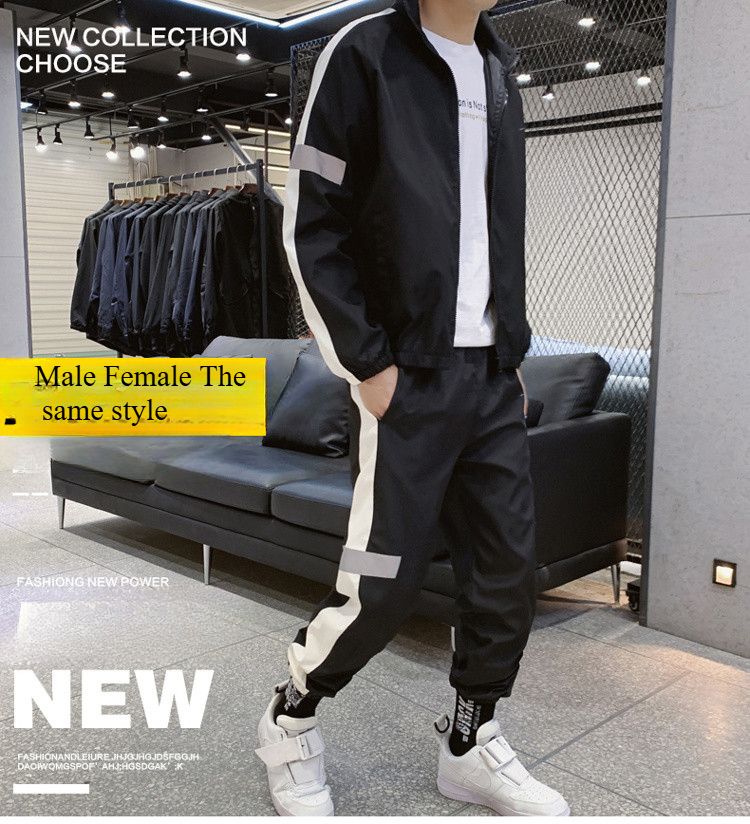 Brand Sportswear Suit Men's Autumn Casual Stand-up Collar Thin Jacket Jacket Windbreaker Loose Two-piece Set_voghion.com