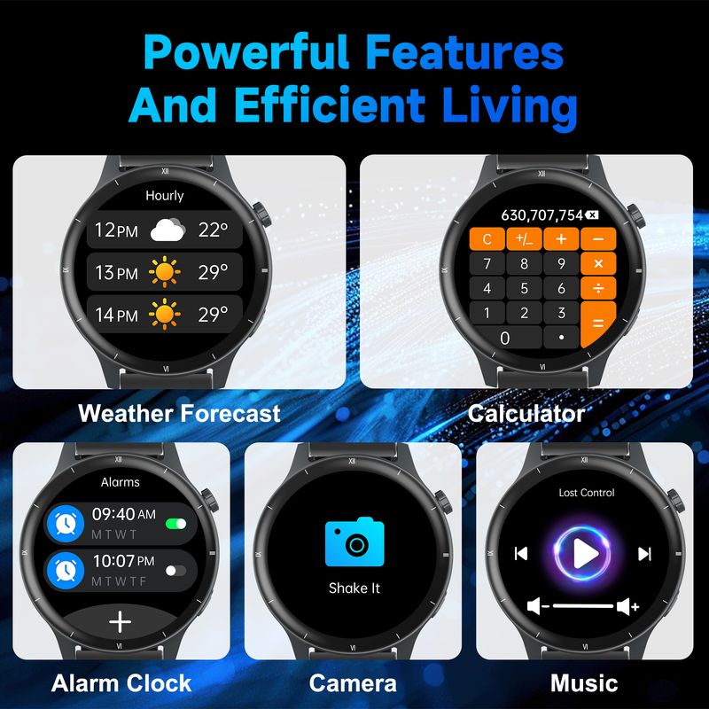 2025 Moderigtigt 3D Dynamisk Urskive Smartur Bluetooth Opkald Kvinders Sundhed Armbånd 1.43” HD Fuld Touchskærm Herre Dame_voghion.com