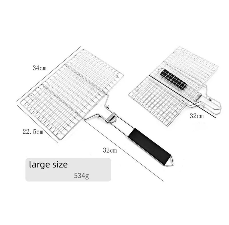 304 Roestvrij Staal BBQ Mesh Niet-stick Grillen Mand Grill Mesh Mat Vlees Plantaardige Steak Picknick Party Barbecue Tool_voghion.com