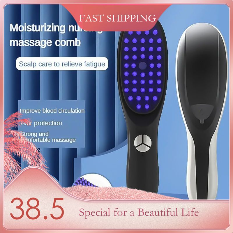 Elctric Multifunctional Massag Had Mridian Light Thrapy Brush Anti-Hair Loss Scalp Halth Hair Growth Comb_voghion.com