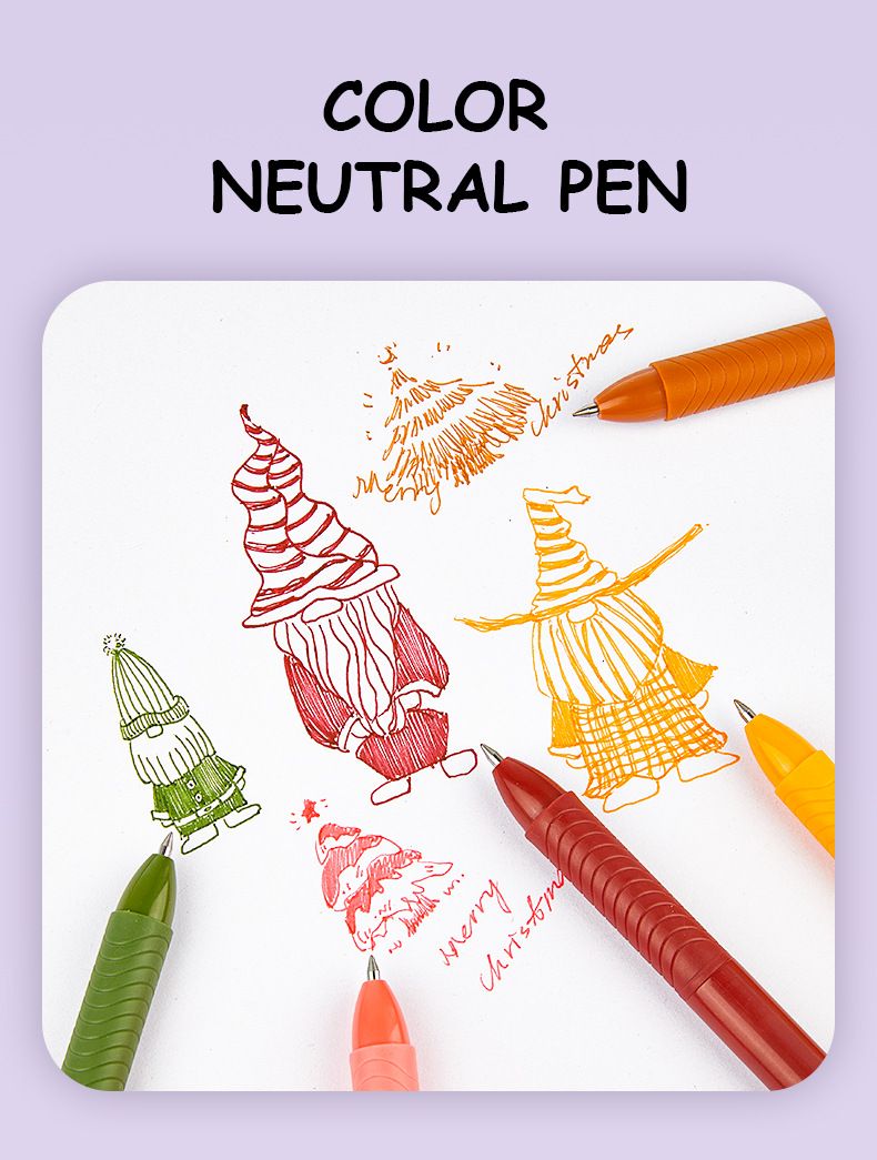S686 10-Color Retractable Gel Pens Set - 0.5mm Fine Tip, Quick-Dry Ink For Note Taking, Journaling, Drawing & School Supplies (Assorted Colors)_voghion.com