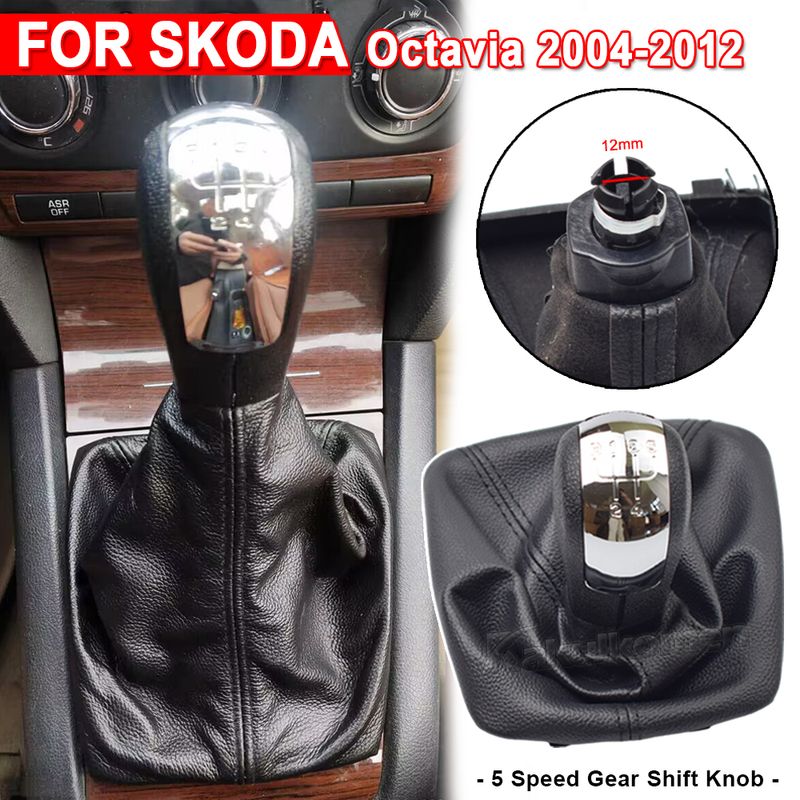 Skoda Octavia A5 2 2004 2005 2006 2007 2008 2009 2010 Automobilio pavarų perjungimo rankenėlė, odiniai batai_voghion.com