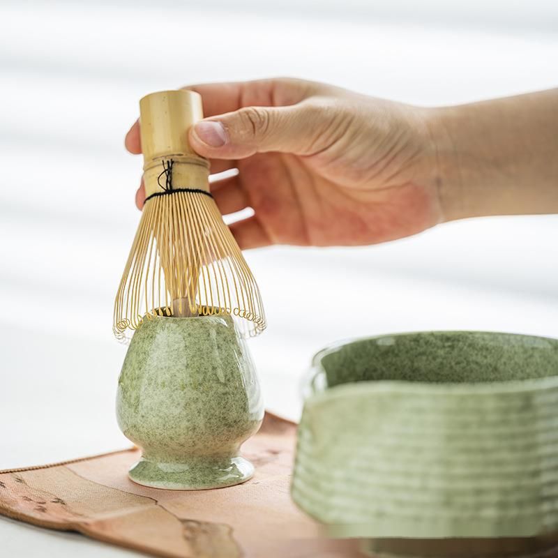 Ceramic Japanese Matcha Set With Bamboo Whisk, Hundred Books Stand, Song Dynasty Tea Ceremony Gift Box_voghion.com