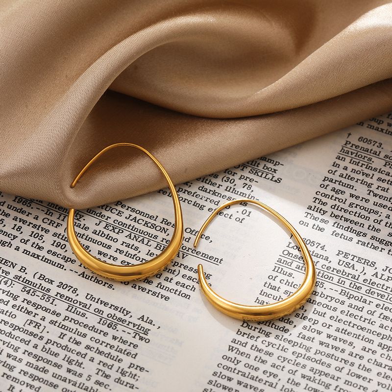 Ganci per orecchini unisex in acciaio inossidabile a forma di uovo, per donne, orecchini alla moda e atmosferici, accessori per orecchie da vento freddo._voghion.com
