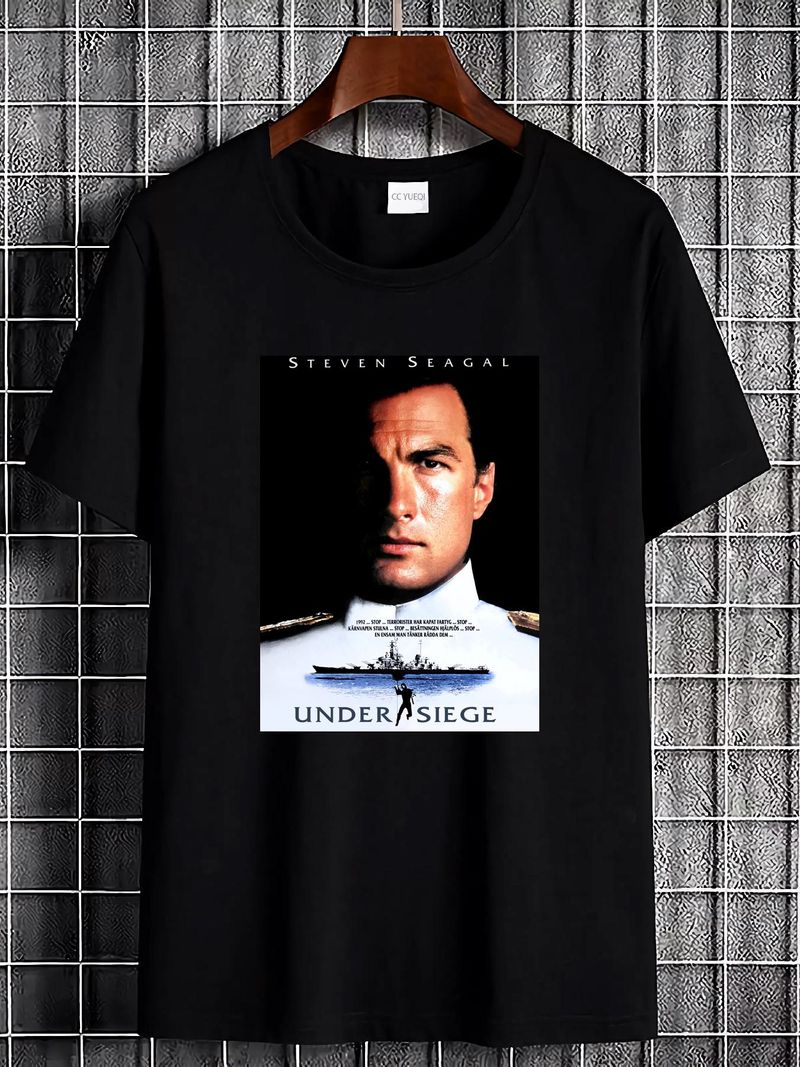 Steven Seagal Under Siege Movie 90s Fan T-shirt elasticizzata versatile traspirante per tutti i giorni Estate Comoda Moda Uomo Streetwear_voghion.com