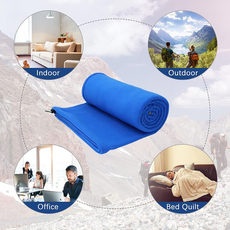 Tragbarer Schlafsack-Liner aus Mikrofaser-Fleece, Reiselaken, Schlafsack, Campingdecke mit Reißverschluss für Outdoor-Campingzelt_voghion.com