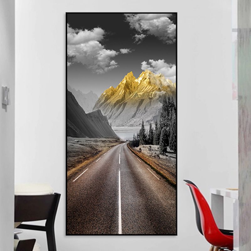 Eingangsbereich Nordic Dekorative Flur Hängen Moderne Minimalistischen Hintergrund Wand Malerei Landschaft Autobahn_voghion.com
