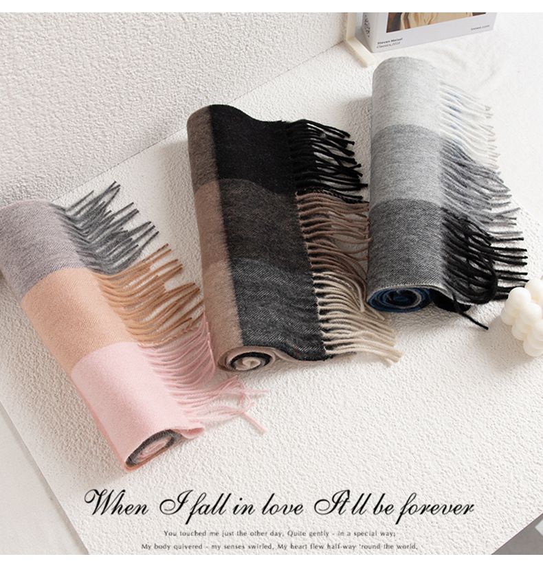 Sciarpa scozzese spessa autunno inverno 100% lana Atmosphere da donna versatile, calda e confortevole_voghion.com