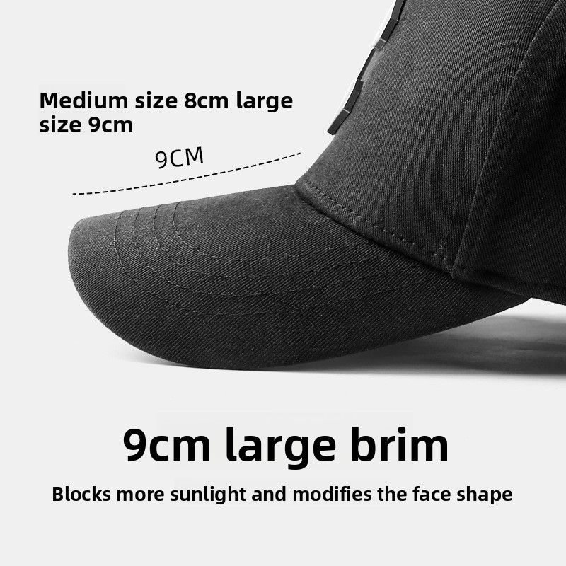 Spring And Summer Big Head Circumference Baseball Cap Men's Hard Top Cap Wholesale Korean Version C Standard Height Crown Hat Simple Versatile Hat_voghion.com