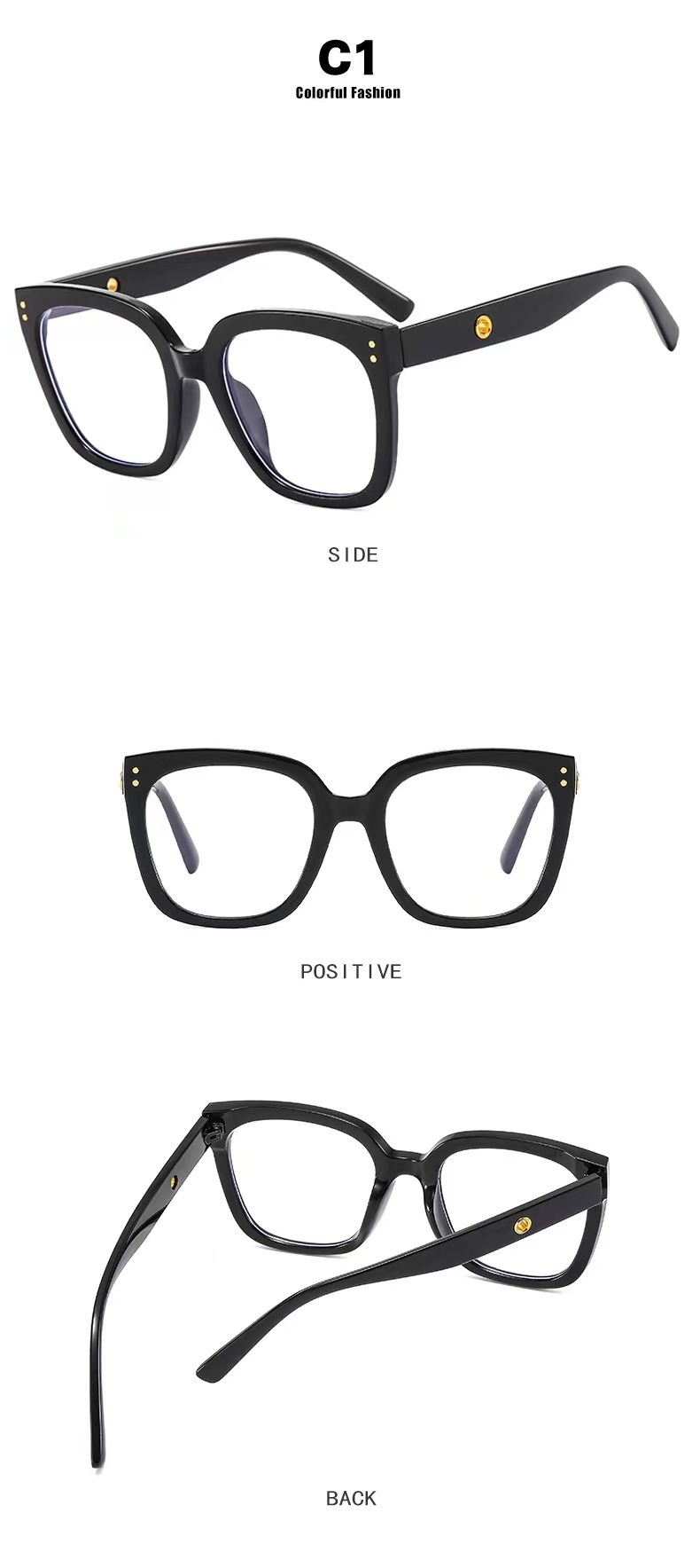 Anti Blue Light Reading Glasses Women Men Large frame Custom Computer Eyeglasses Unisex_voghion.com