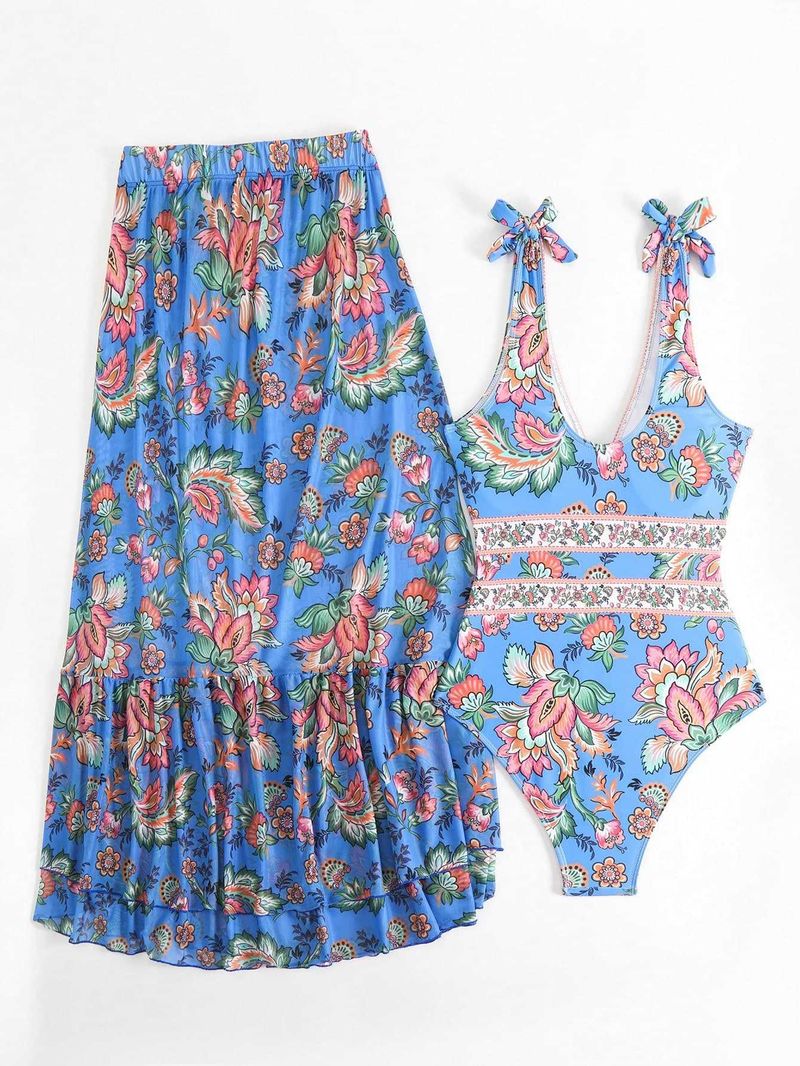 Maillot de bain une pièce style ethnique pour femme, vêtements de plage, source chaude_voghion.com