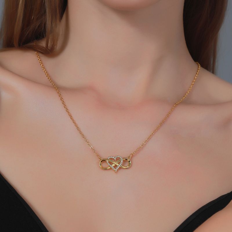 Minimalist New Knot Necklace: Figure - 8 Heart Cross Clavicle Chain_voghion.com
