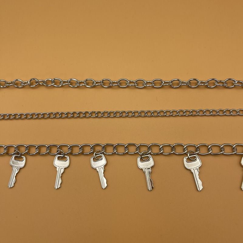 Gioielli europei e americani, nuovi lucchetti con chiave, ciondolo con catena per cintura, stile punk esagerato._voghion.com