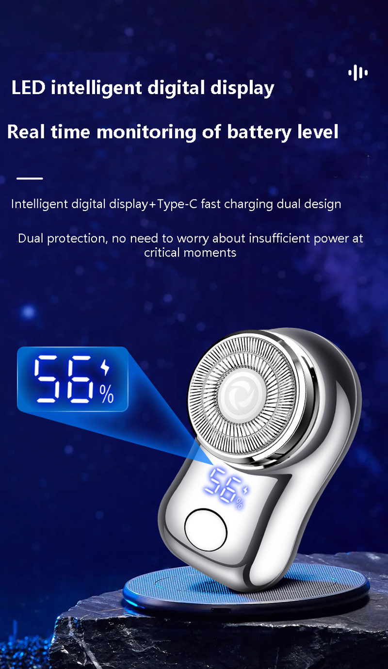 Şarj edilebilir taşınabilir adam mini elektrikli usb şarjlı tıraş makinesi led hafif_voghion.com