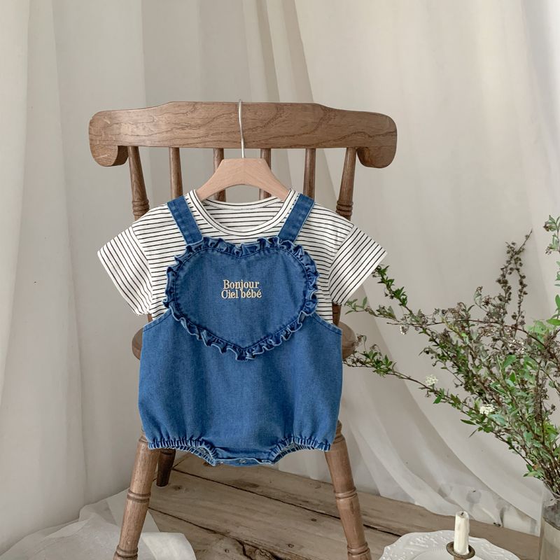 Korean style summer clothes, soft denim straps, buttocks, western-style baby and cute jumpsuit for outdoor wear_voghion.com