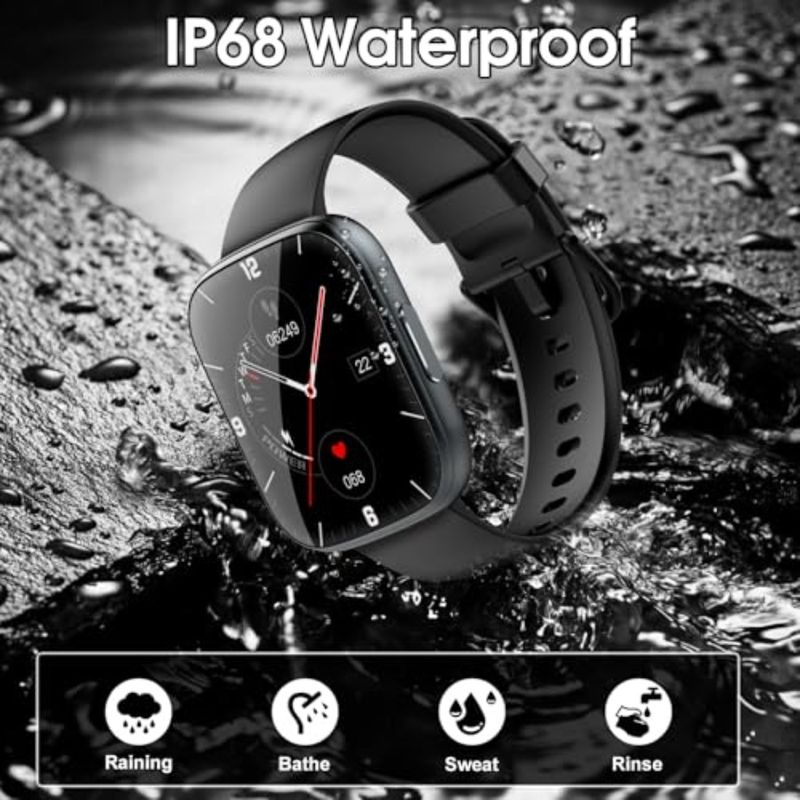 Smart Watch For Men Women Bluetooth Call 1.95 HD Touch Screen Fitness Watch With Sleep Heart Rate Monitor 100+ Sports Modes IP6_voghion.com