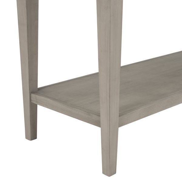 TREXM Classic Retro Style Console Table With Three Top Drawers And Open Style Bottom Shelf, Easy Assembly (Gray Wash)_voghion.com