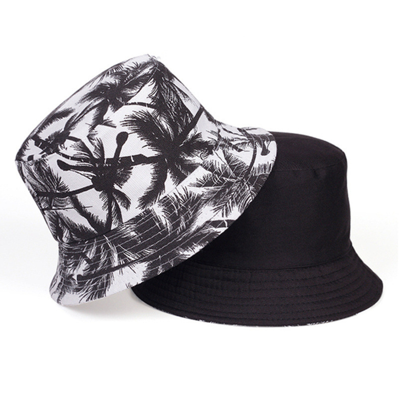 Pescatore bifacciale con albero di cocco per uomo e donna Protezione solare estiva Versione coreana Moda studentesca Tendenza casual_voghion.com