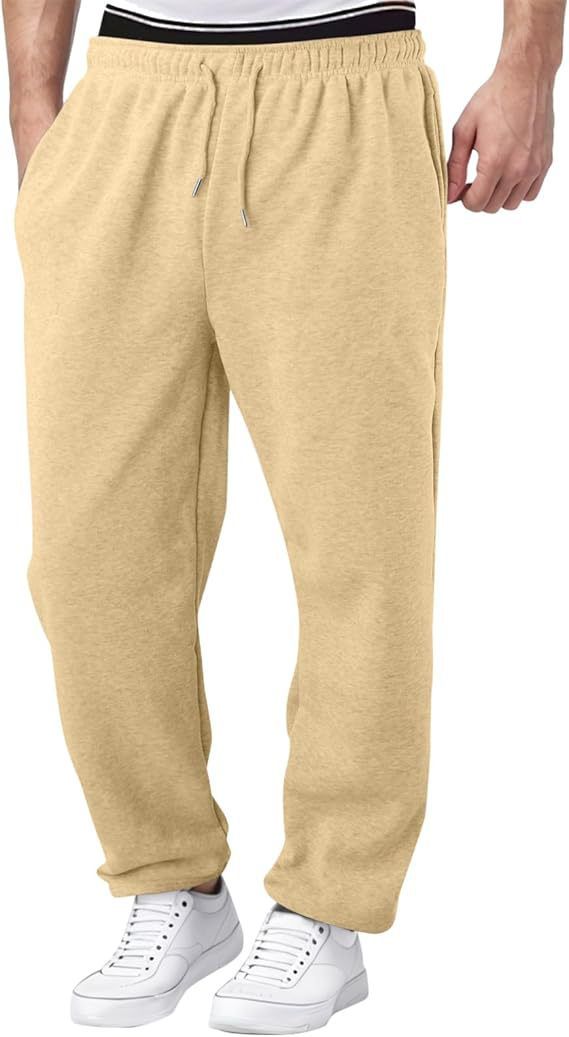 COMEOR Herren Leichte Und Atmungsaktive Gerade Jogginghose Aus Baumwolle, Lange Jogginghose, Herren Jogging-Trainingshose, Lässige Jogginghose_voghion.com