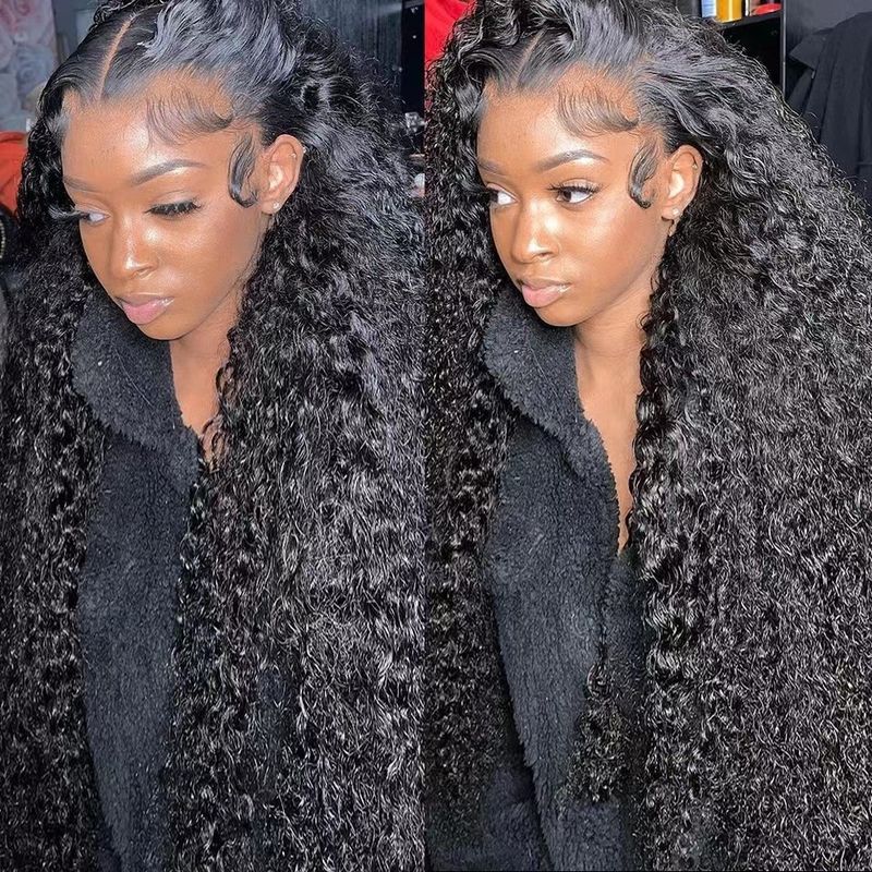 Perruque en dentelle frontale perruque cheveux longs bouclés petite perruque africaine bouclée couverture_voghion.com