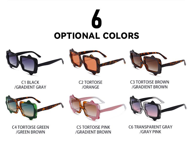 2025 Quadratische Sonnenbrille mit Farbverlauf – Unisex-Rahmen mit unregelmäßigem Rahmen (UV-Schutz, modischer Stil)_voghion.com