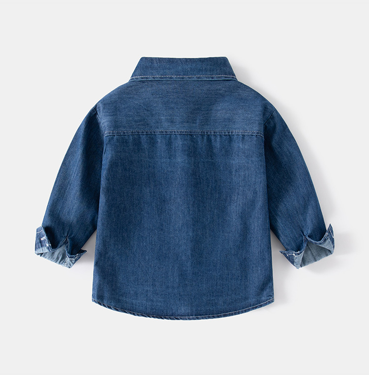 Camicia da ragazzo casual da cowboy per sport all'aria aperta primaverile. Camicia a maniche lunghe da bambino medio in cotone comodo e bello_voghion.com