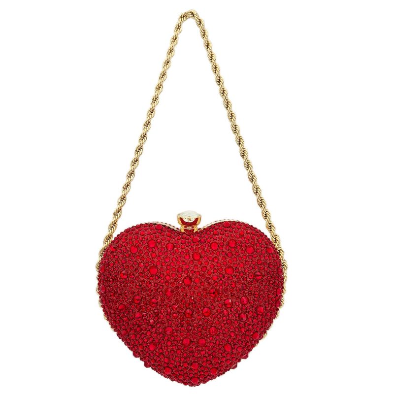 Borsa da sera con tracolla a forma di cuore, con diamanti, stile alla moda_voghion.com