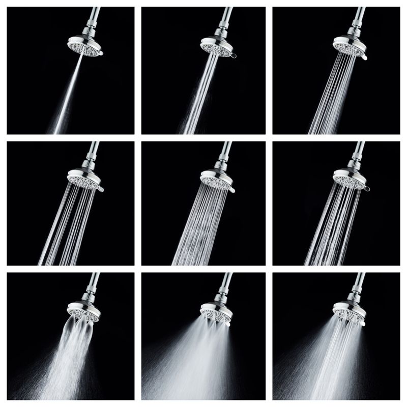 Micro Bubble Shower Head, 9-Spray Mode 16-Stage Filtration Nozzle For Skin Beauty, Pressurized Floral Design_voghion.com