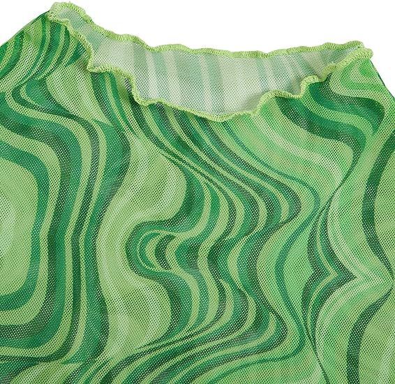 Top corto da donna con maniche a campana in rete floreale, colletto arricciato e orlo a lattuga_voghion.com