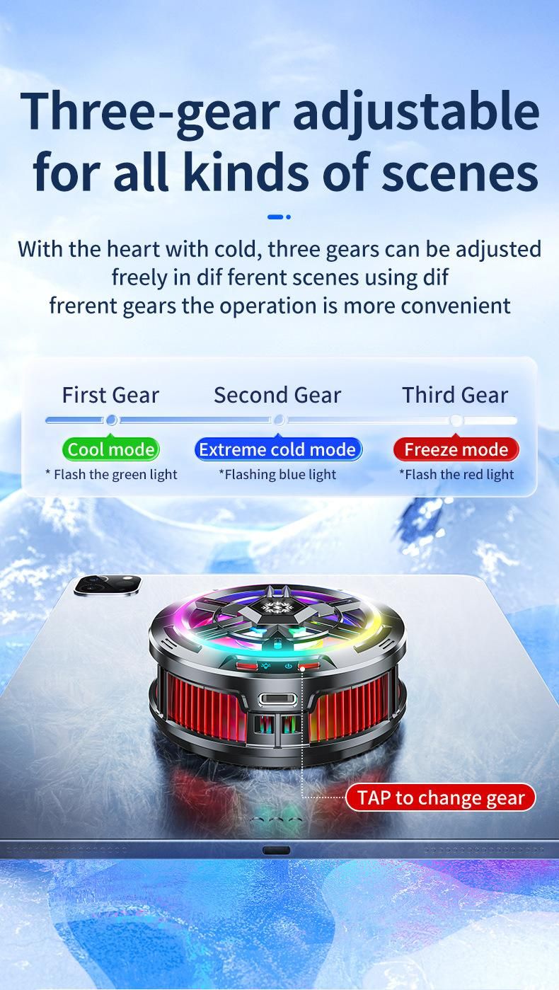 Mobile Phone Heat Sink, Flat Magnetic Suction X100 High-power Three Stage Semiconductor Icing Silent Cooling Device_voghion.com