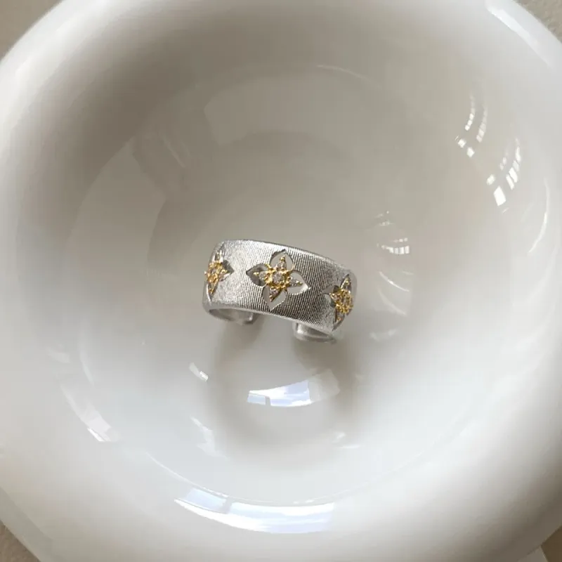 S925 Sterling Silver Four-leaf Clover Zircon Adjustable Size For Women Italian Palace Incense Retro Light Luxury_voghion.com