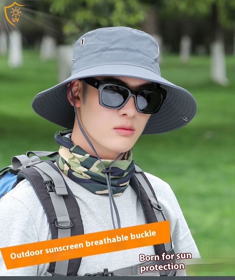 Cappello da pescatore a tesa larga con protezione solare UV, traspirante e resistente all'usura, unisex, per alpinismo primaverile 2025_voghion.com