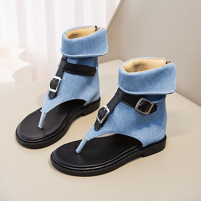 Scarpe per bambini Sandali casual alla moda per ragazze 2024 estate nuova moda infradito tutto abbinato scarpe da spiaggia con suola morbida_voghion.com